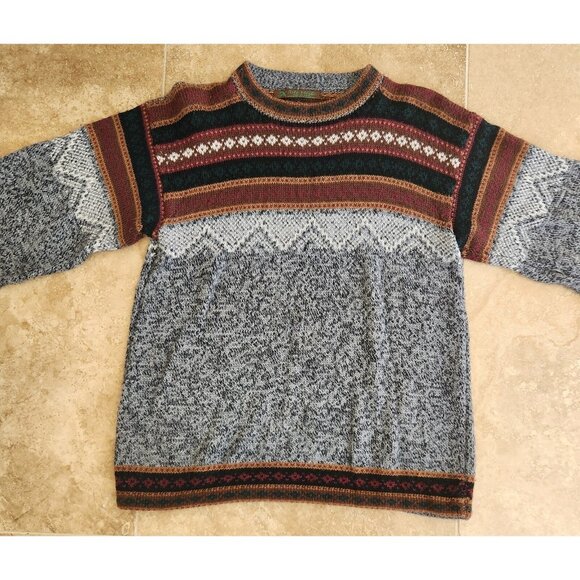 Arte Meche Sweater Peruvian PatternFine Baby Alpaca Knit Aztec Fair Isle M - Picture 5 of 13